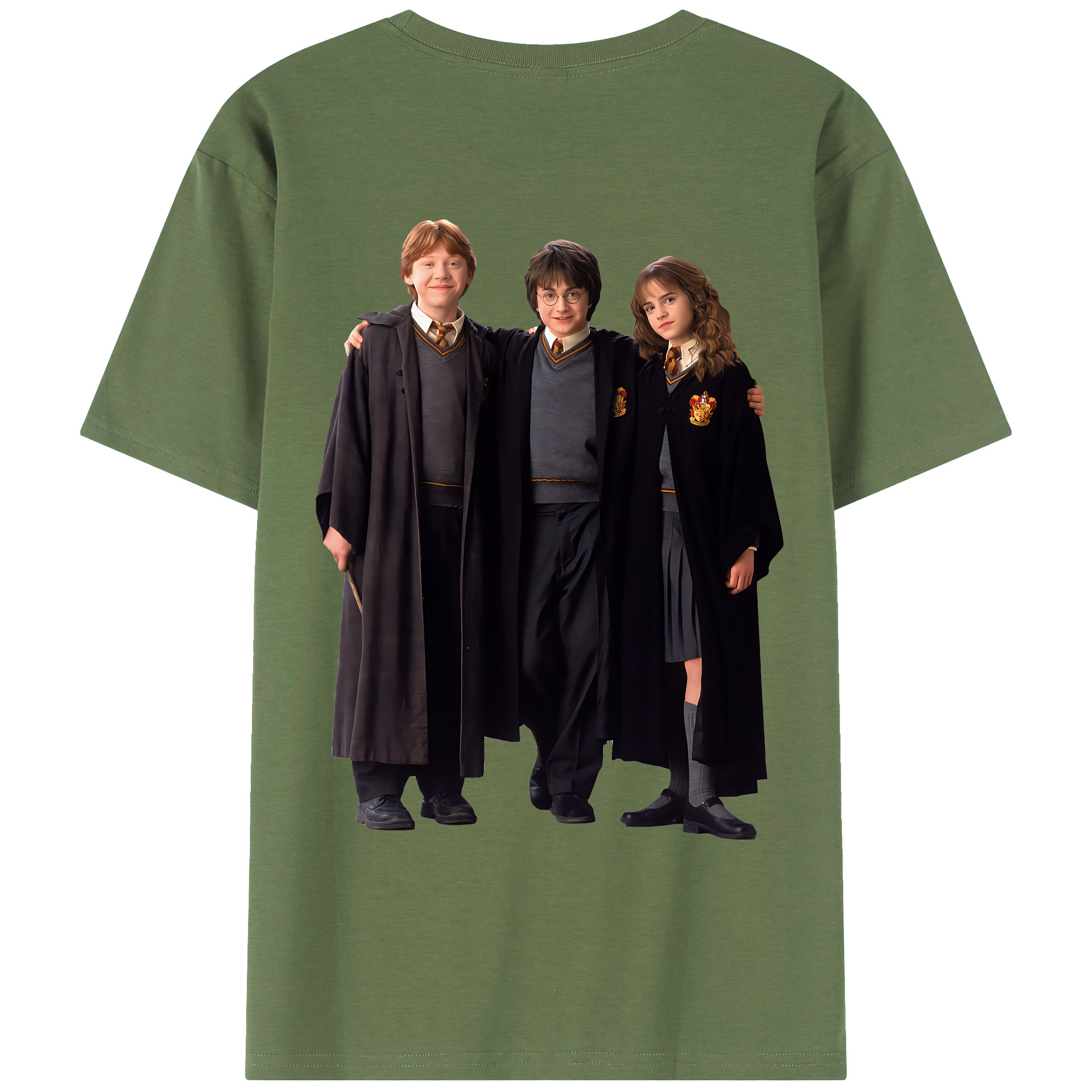 （画像用） Harry Potter ハリー・ポッターシリーズ 綿100％ メンズ半袖Tシャツ（バックプリント） 通気性